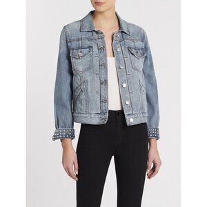 Current/Elliott The Turnt Boulder Studded Denim Jacket Size US 4